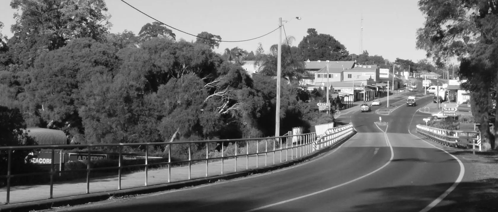 Denmark township view over the bridge and river